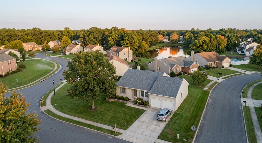 Aerial view of homes in South Brunswick NJ service area